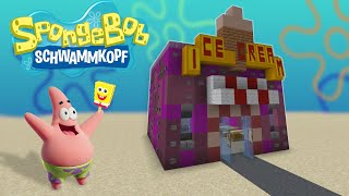 Minecraft Spongebob Schwammkopf  Bauanleitung vom Eisladen 🍦 [upl. by Oluas]