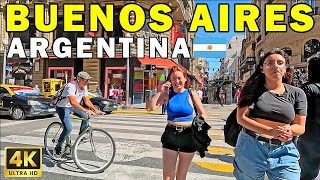 🇦🇷 ARGENTINA BUENOS AIRES 4K 60fps HDR First Person Walking Tour  Plaza de Mayo to Calle Florida [upl. by Weikert]