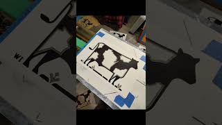 🐮 WISCONSIN COW PRINT 🐄 screenprinting cow dairy [upl. by Simson]