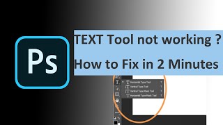 Photoshop Text Tool Not Showing  Photoshop Text Tool Not Working  Type tool problem [upl. by Adoree]