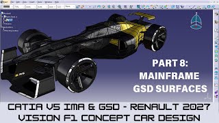 CATIA V5 ICEM  CLASS A SURFACING TUTORIAL RENAULT VISION 2027 F1 CONCEPT CAR DESIGN PART 8 [upl. by Solim]