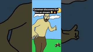 Historical footage of caveman discovering fire live on stream shorts [upl. by Rakso]