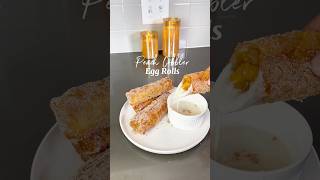 Peach Cobbler Egg Rolls w Vanilla Bean Glaze [upl. by Mcleroy611]