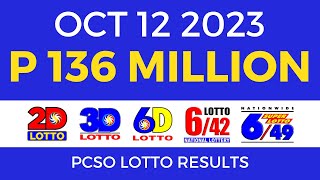 Lotto Result October 12 2023 9pm PCSO [upl. by Assiroc]