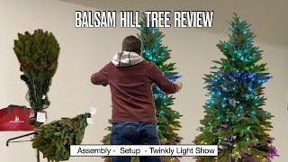 Balsam Hill Christmas Tree REVIEW  Assembly and Setup with Twinkly Light Show [upl. by Honeyman671]