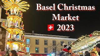 Basel Christmas Market  Most Beautiful and Largest Christmas Market of Switzerland 2023  4K 60 fps [upl. by Sirovart]