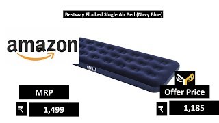 Bestway Flocked Single Air Bed Navy Blue [upl. by Kcid]