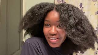 Dying my natural hair using CremeOfNature Honey blonde [upl. by Narbig]