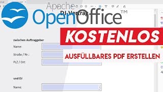 Ausfüllbares PDF Formular erstellen  Kostenlos OpenOffice [upl. by Pennebaker]