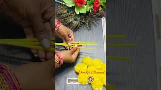 DIY Marigold Garland With Cover  How To Make Artificial Marigold Garland  diy door decoration diy [upl. by Innattirb516]