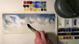 Watercolor Impressionist 15 Minute Beginner Lesson How to paint a Two Stage Sky [upl. by Thgiwd450]