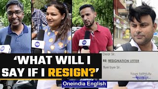 Resignation letter goes viral quotbye bye sirquot funny resignations  Oneindia News Voxpop [upl. by Jobi]