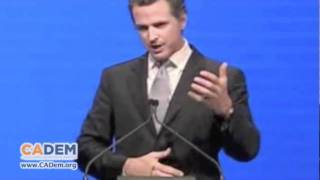 Lt Gov Newsom Speaking at 2011 CA Democratic Convention [upl. by Airdnaid118]