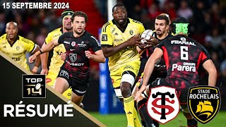 TOP 14  Résumé partie complète Stade Toulousain vs Stade Rochelais  J2  Saison 20242025 [upl. by Latrice]