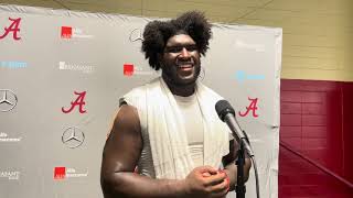 Alabama OL Tyler Booker Interview  Wisconsin Week [upl. by Petit615]