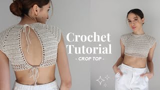 CROCHET TUTORIAL  Crop top paso a paso [upl. by Anabella14]