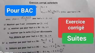 Pour BAC  Exercice corrigé Suite réelle [upl. by Ingemar]