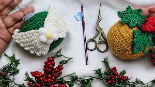 Esferas Navideñas tejidas a crochet para principiantes [upl. by Hoes639]