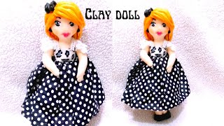 Clay doll tutorialHandmade dollsAir dry clay crafts [upl. by Coke]