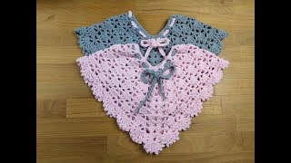 Twisty Elise Newborn Poncho All Sizes  Crochet Tutorial  English [upl. by Neroc61]