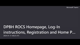 DPBH ROCS Home Page Login Instructions Registration and Dashboard [upl. by Ayor]