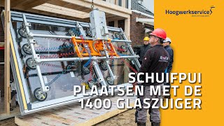 Schuifpui plaatsen met Glaszuiger en Mobiele kraan 💪🏗️ [upl. by Eilah126]