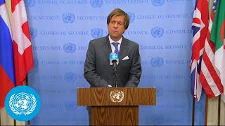 France on Gaza and Security Council  Security Council Media Stakeout [upl. by Tizes]