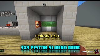 Minecraft Bedrock 121 3x3 Sliding Piston Door Tutorial [upl. by Tterrej]