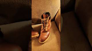 Timberland nubuck mod  oil tanned conversion oilswaxes aka Red Wing copper rough amp tough leather [upl. by Raybourne]