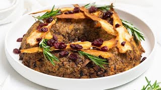 Vegan Nut Roast Recipe with Candied Parsnip Crisps [upl. by Silyhp668]