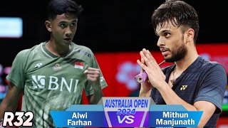 Alwi Farhan vs Mithun Manjunath  R32 Australia Open 2024 [upl. by Haily]