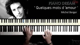 Quelques mots d amour  Michel Berger  Piano Solo [upl. by Amorita]