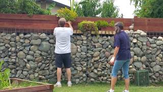 Gabion Wall DIY 2018 [upl. by Pohsib]