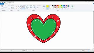 how to draw heart symbol in ms paint [upl. by Liponis]