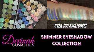 DEVINAH COSMETICS EYESHADOW SWATCHES  Shimmer Shades [upl. by Lorelei]