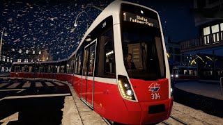 Gameplay TramSim Wien  Linie 1  Prater Hauptallee  StefanFadingerPlatz Weihnachten [upl. by Garnette171]