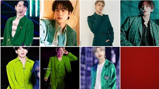 BTS in green dress what is the name of BTS members [upl. by Florance877]