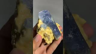 Blue Color Double Terminated Celestite on Calcite from Afghanistan celestiteminerals crystals [upl. by Ylrebme]