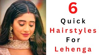 6 Easy Hairstyles For Lehenga Open Hair  Simple Hair Style [upl. by Prudy]