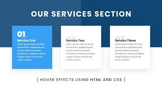 Our Services Section Design using Html amp CSS with Cool Hover Effects [upl. by Roleat]