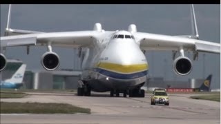 AMAZING ANTONOV An 225 MRIYA  Manchester Airport 26613  meets A380 and 787 dreamliner [upl. by Ettevad71]