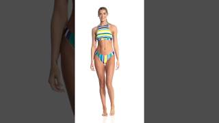 Nautica Coastline Stripe CrossBack Bikini Top  SwimOutletcom [upl. by Enelyar308]