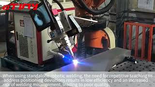 ATINY Weld Seam Tracking Sensor Adaptation for KUKA Robots in Automated Welding for tempered door [upl. by Peace114]