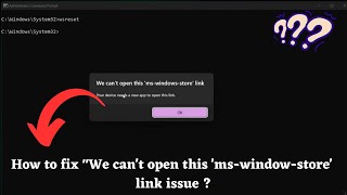 How to Fix the We Cant Open This mswindowsstore Link Issue   Missing Microsoft Store Issue [upl. by Ahsaeym]