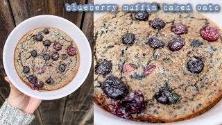 BLUEBERRY MUFFIN BAKED OATS SO YUMMY [upl. by Horsey]