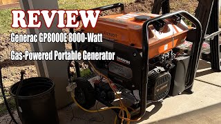 Generac GP8000E 8000Watt GasPowered Portable Generator  Review 2024 [upl. by Neyuq]