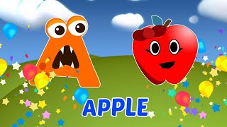 A for Apple  ABCs phonics song  ABCs toddler song  A to Z Alphabet Song  kids learn shapes song [upl. by Eiuol]