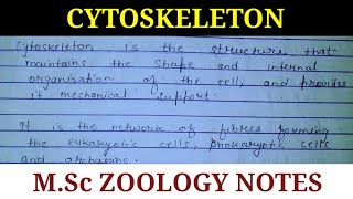 CYTOSKELETON NOTES [upl. by Lyndsie139]