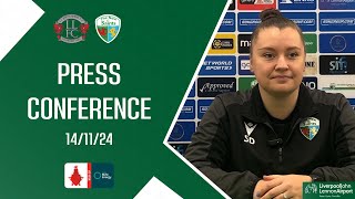 PRESS CONFERENCE  Shauna Duffy  Llandudno Ladies  141124 [upl. by Tabber290]