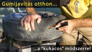 autó gumi defekt javítás otthon kukaccal [upl. by Macfadyn]